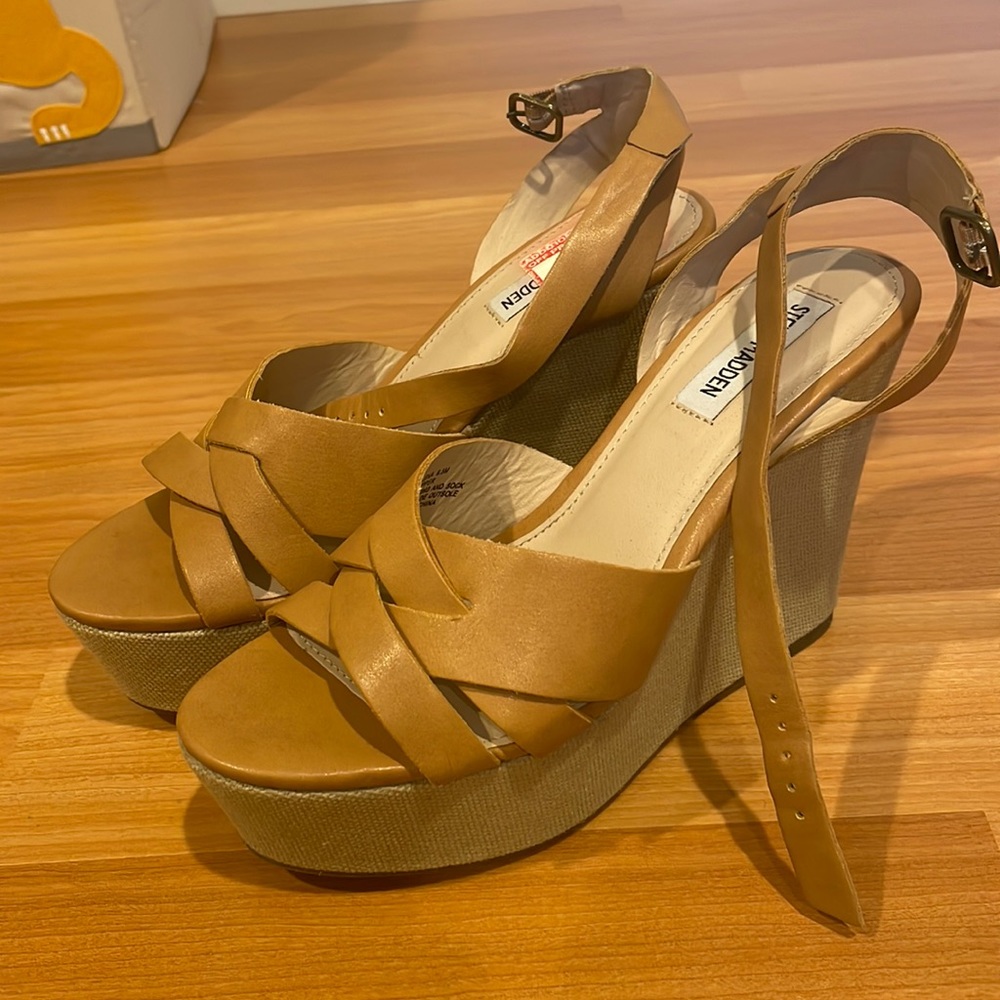 Steve Madden ankle strap wedges